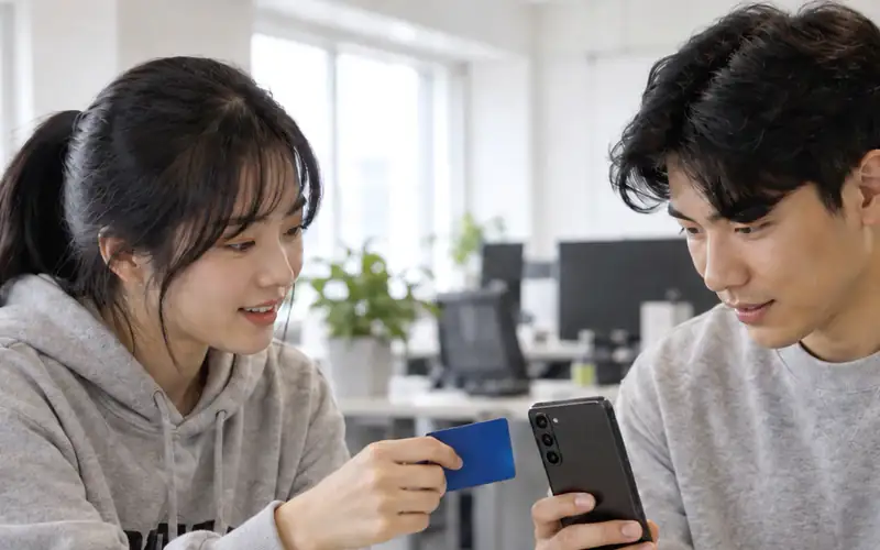 NFC 결제: 스마트폰에 카드를 톡